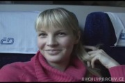 Teen Blond girl on the train to fuck