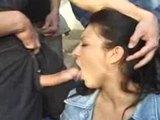 Courageous latina milf gangbanged fier